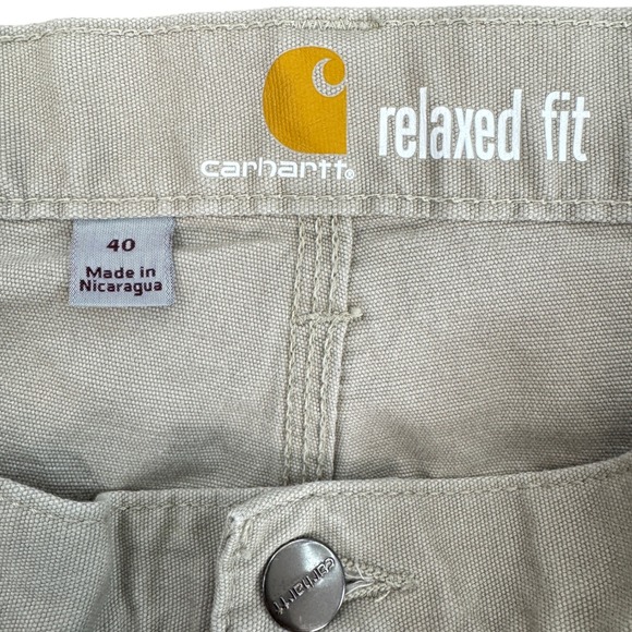 Work Wear Carhartt Mens 40 Rugged Flex Canvas Work Shorts Outdoor Excellent - Picture 2 of 9